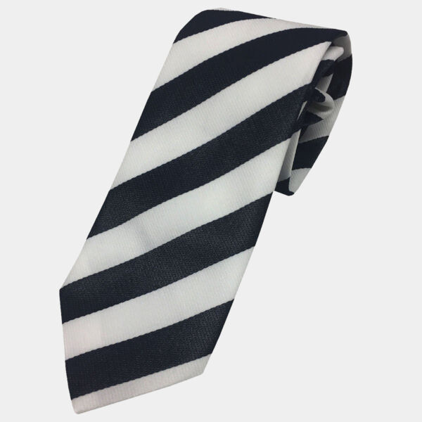 Navy/White School Tie - Kids Thumbnail