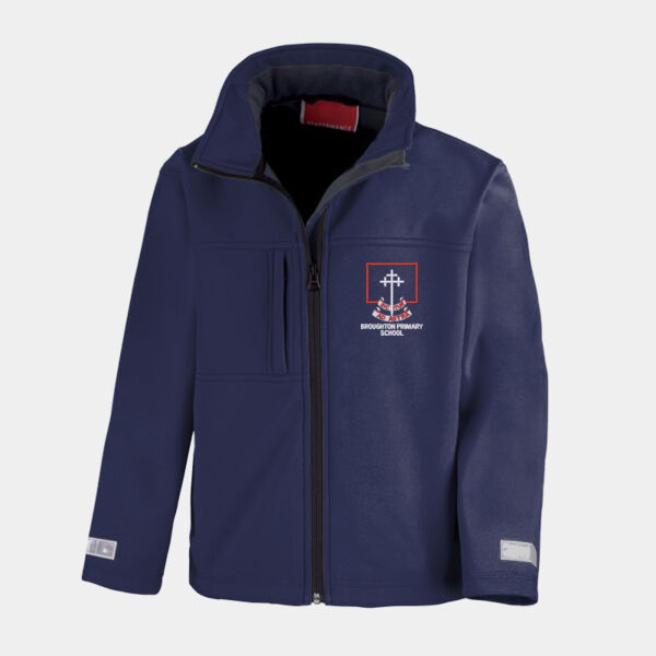 Broughton Primary School Soft Shell Jacket - Navy, With Logo Thumbnail