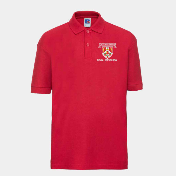 Flora Stevenson's Red Embroidered Polo Thumbnail