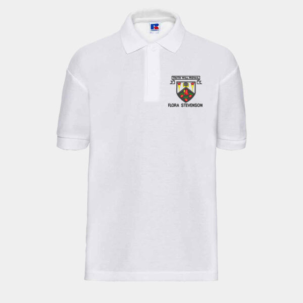 Flora Stevenson's White embroidered polo Thumbnail