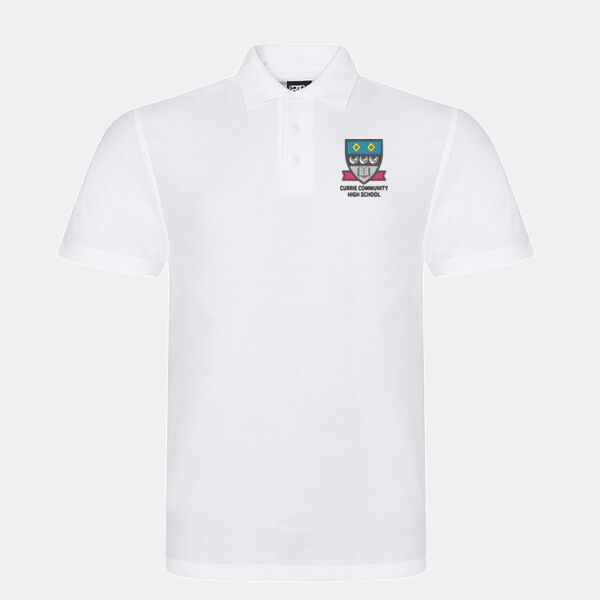 Currie CHS Unisex White Polo  Thumbnail