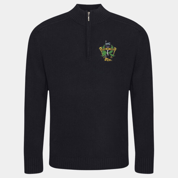 Boroughmuir HS Zip Neck Knitted Sweater Thumbnail