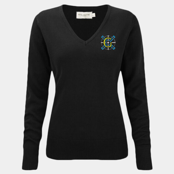Gracemount High School Ladies V Neck Knitted Jumper Thumbnail